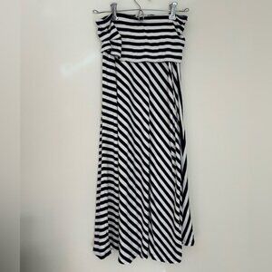 Gap Black and White Striped Maxi Dress